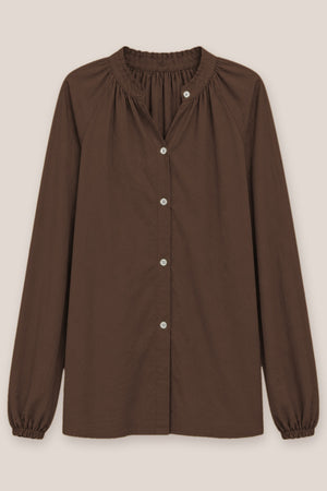 Chemise Arta unie chocolat à plat