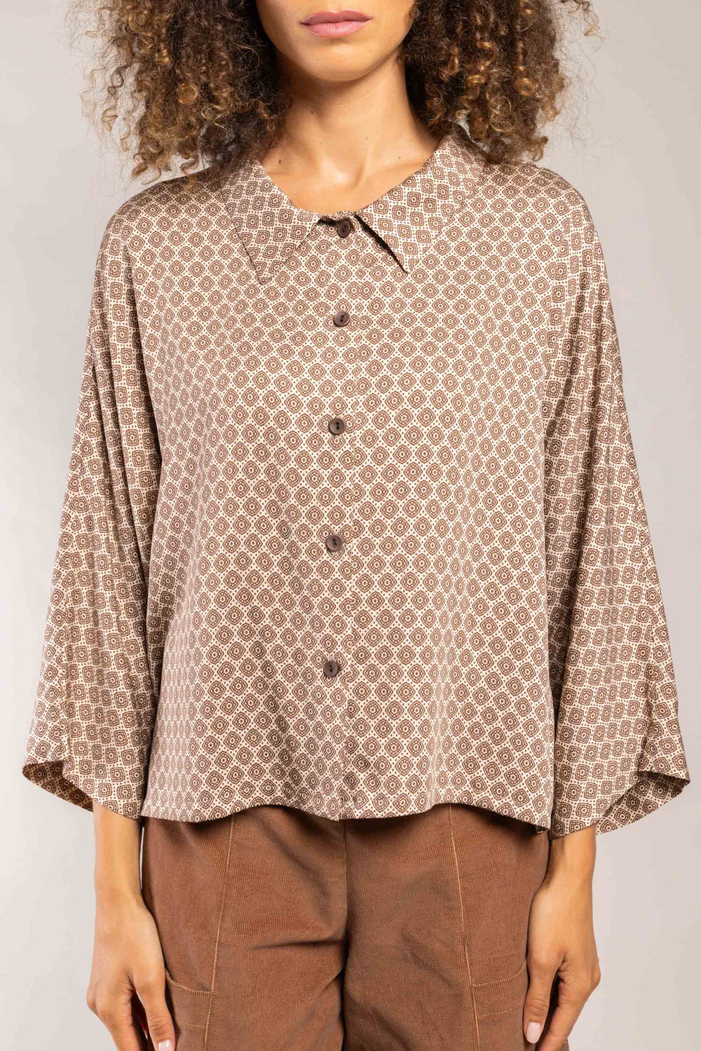 Chemise Princess Semis Beige a.osher — chemise femme imprimé semis