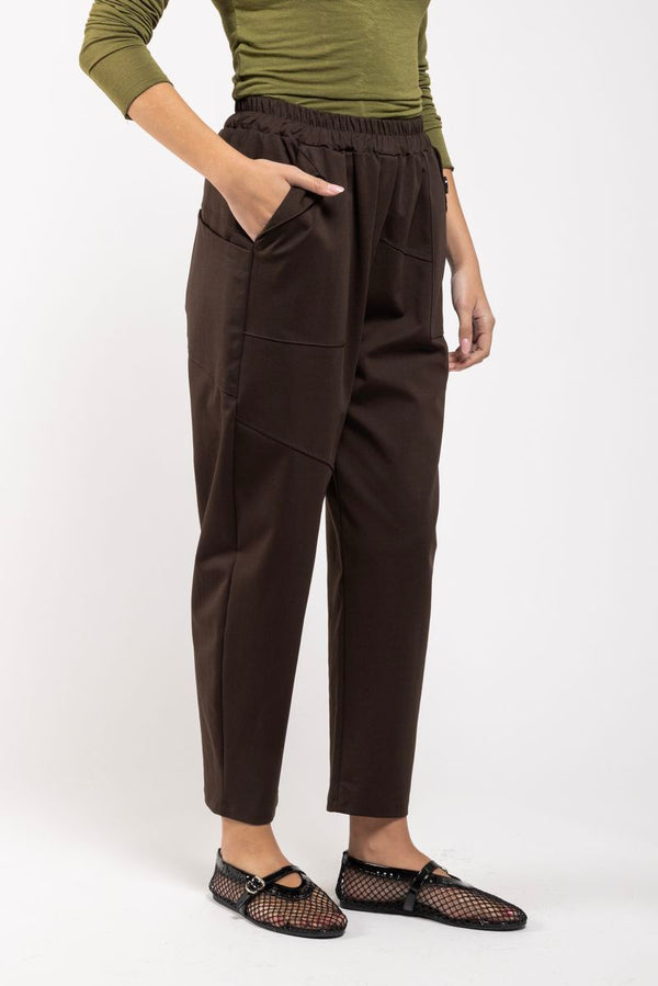 Pantalon Eugénia marron 3/4