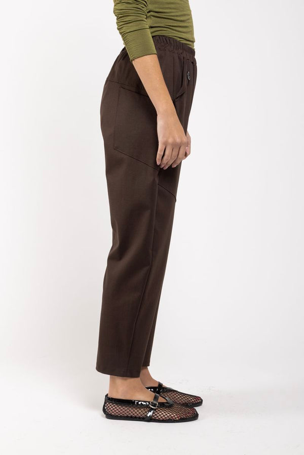 Pantalon Eugénia marron côté