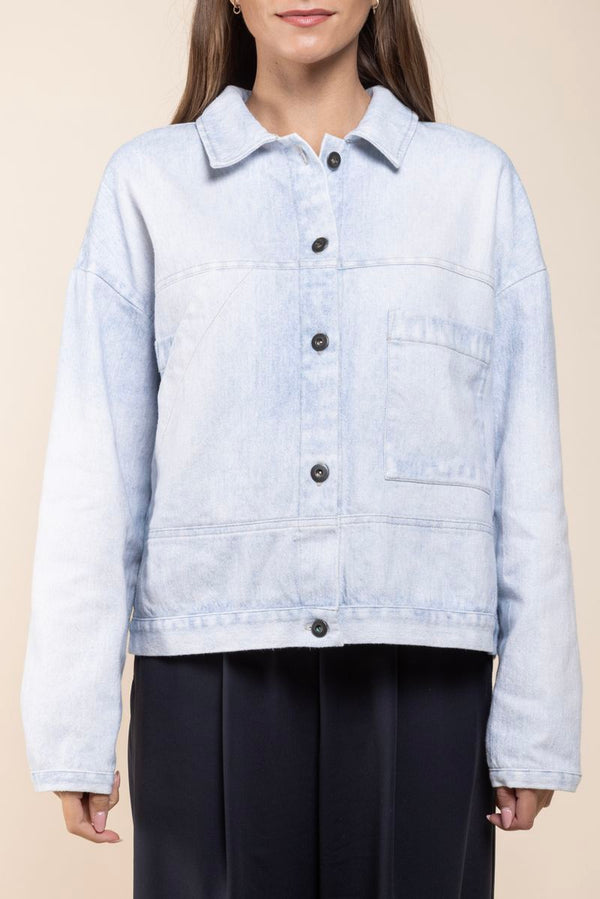 Veste Egoda Denim Print Elemente Clemente délavé face