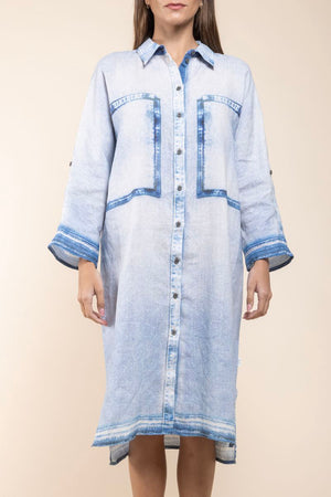 Robe Sannar Denim Print délavé face
