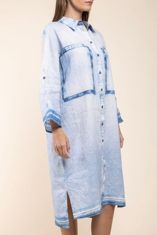 Robe Sannar Denim Print délavé 3/4