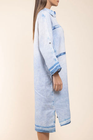 Robe Sannar Denim Print délavé côté