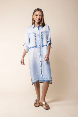 Robe Sannar Denim Print délavé