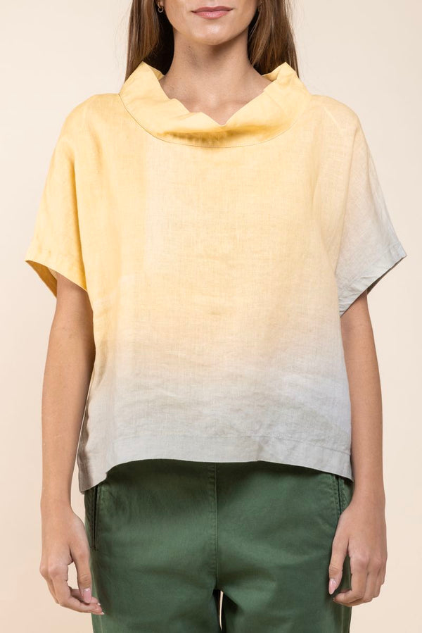 Top Diva Artistic Print jaune face