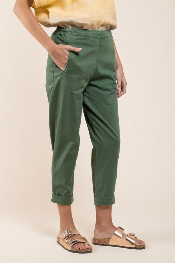 Pantalon Geisha Satin Tencel mousse 3/4
