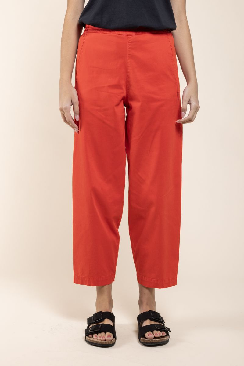 Pantalon Sipa Satin Tencel rouge