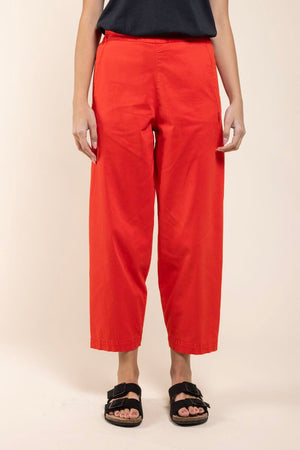 Pantalon Sipa Satin Tencel rouge face