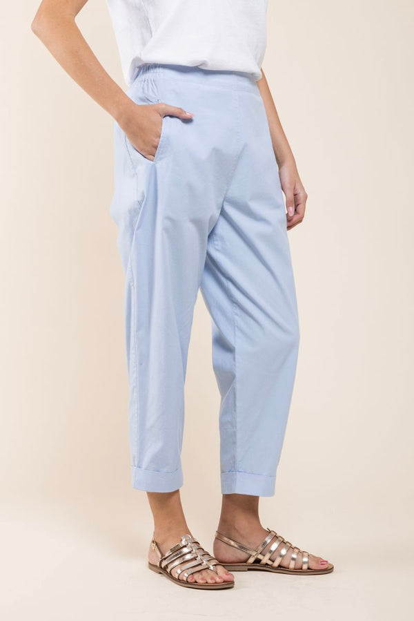 Pantalon Geisha Coton bleu 3/4