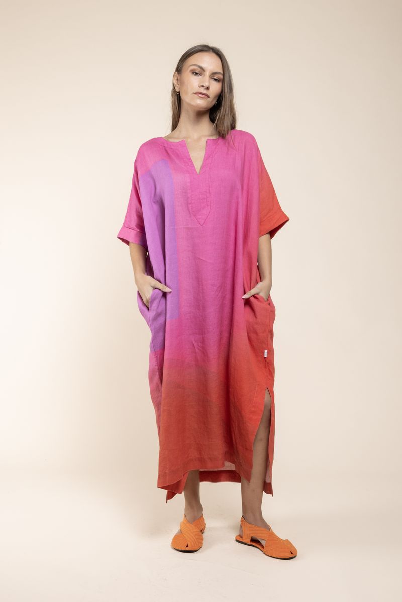 Robe Gumare Artistic Print Elemente Clemente rouge