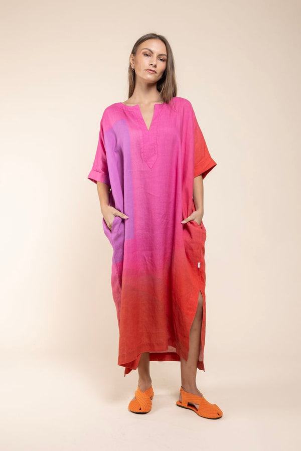 Robe Gumare Artistic Print Elemente Clemente rouge