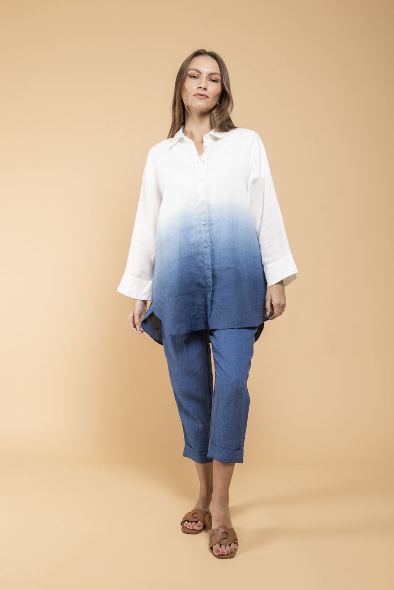 Chemise Monapar Dip Dye bleu
