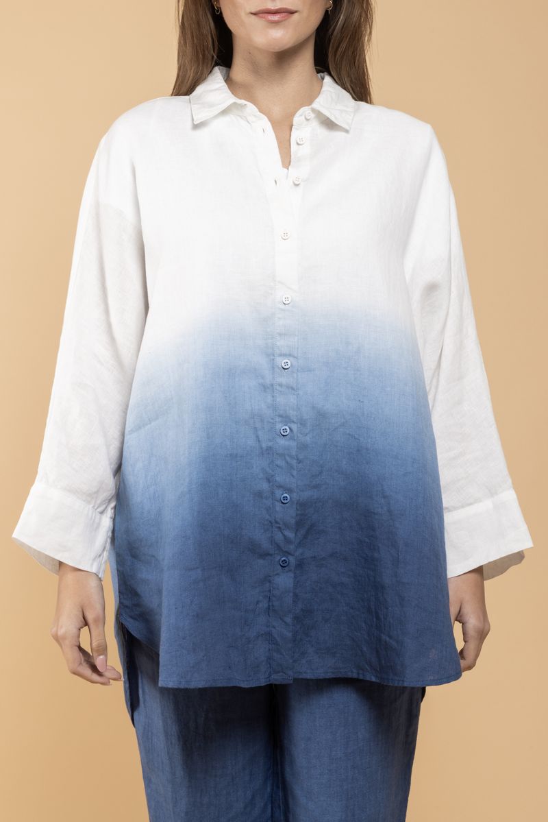 Chemise Monapar Dip Dye bleu