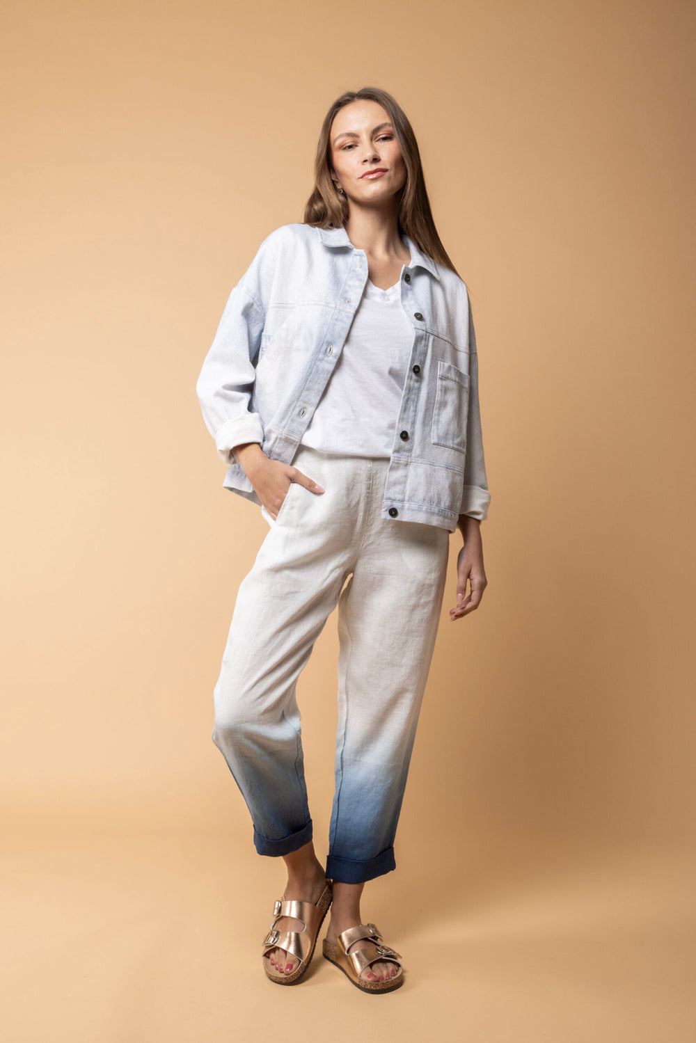 Pantalon Geisha Dip Dye bleu