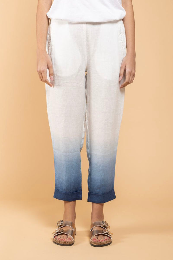 Pantalon Geisha Dip Dye bleu face