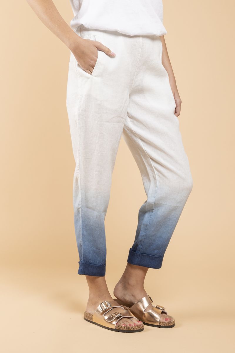 Pantalon Geisha Dip Dye bleu 3/4