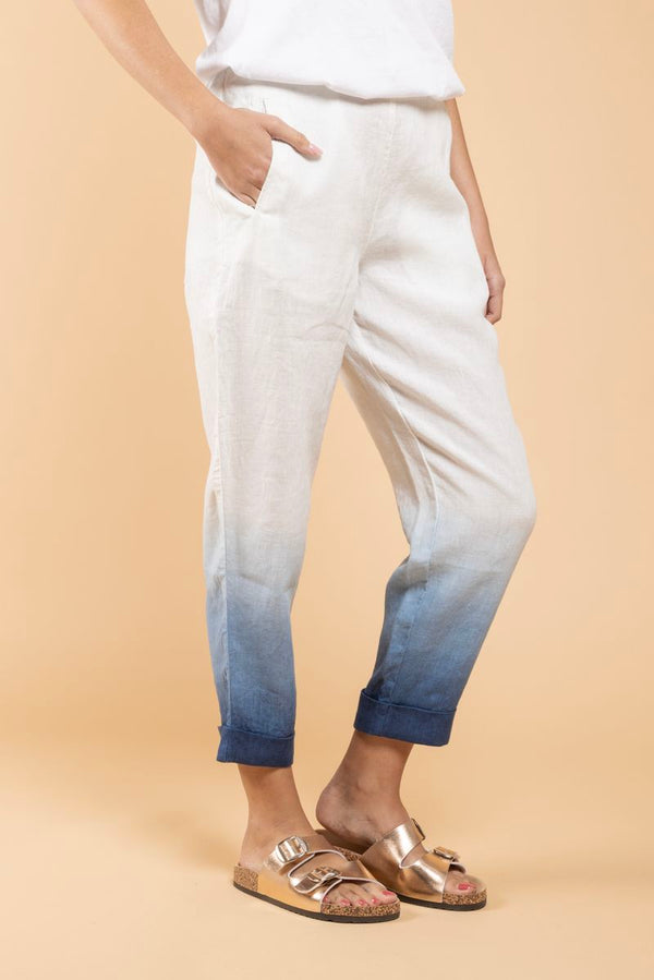 Pantalon Geisha Dip Dye bleu 3/4