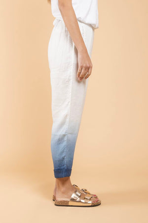 Pantalon Geisha Dip Dye bleu côté