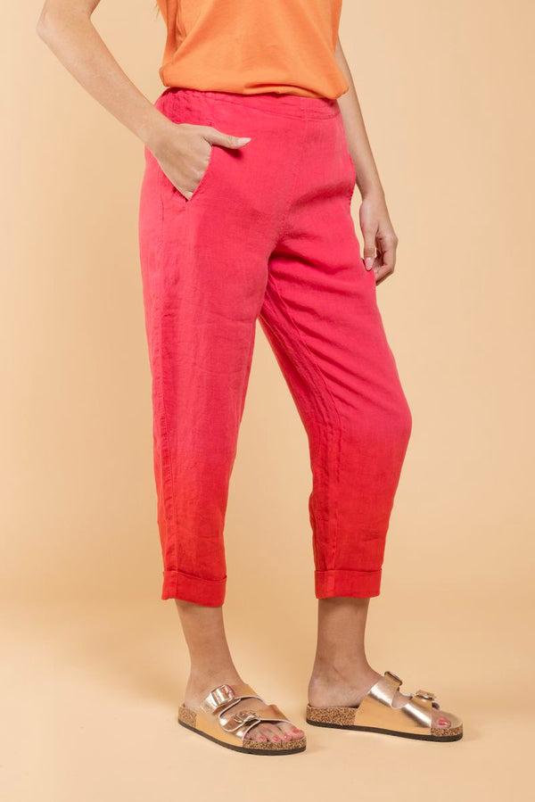 Pantalon Geisha Lin rouge 3/4