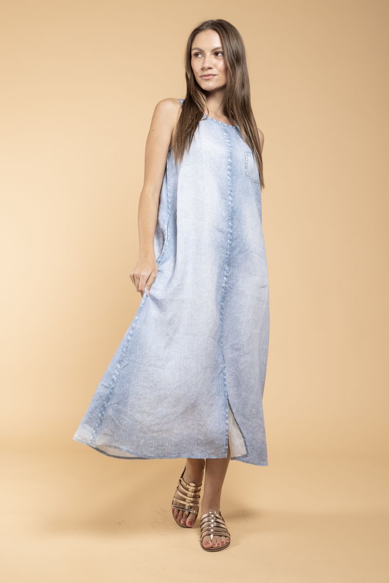 Robe Owo Denim Print délavé