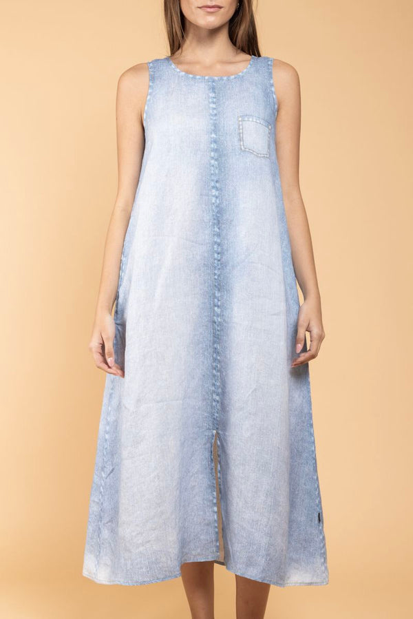 Robe Owo Denim Print délavé face
