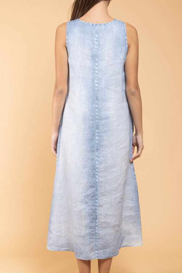 Robe Owo Denim Print délavé dos