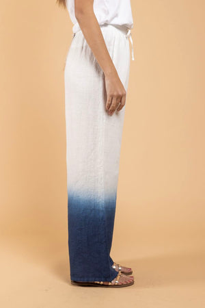 Pantalon Rundu Dip Dye bleu côté