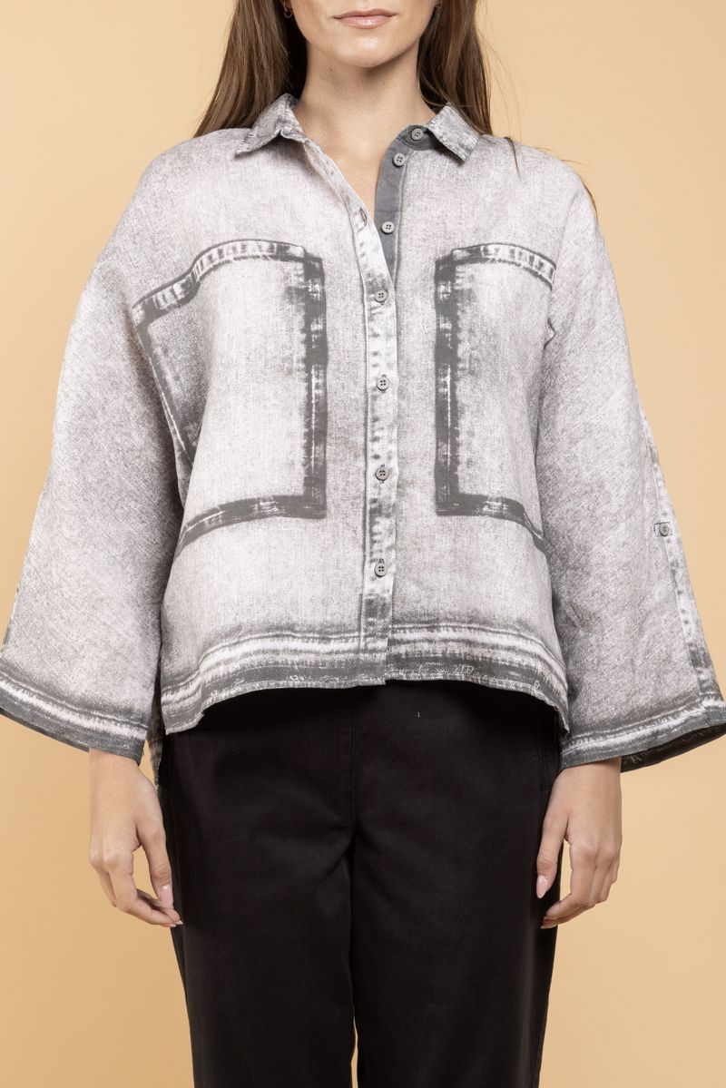 Tege Denim Print Shirt