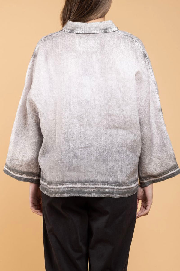 Chemise Tege Denim Print gris dos