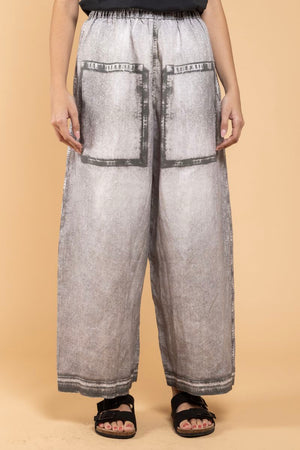 Pantalon Mali Denim Print gris face