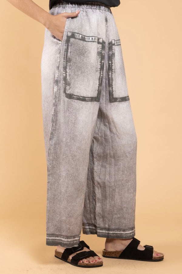 Pantalon Mali Denim Print gris 3/4