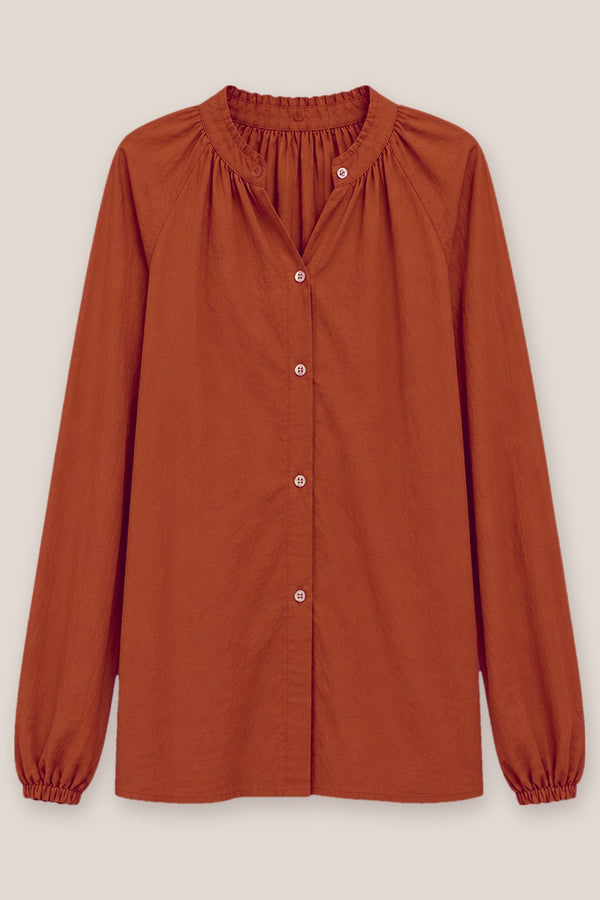 Chemise Arta unie brique à plat