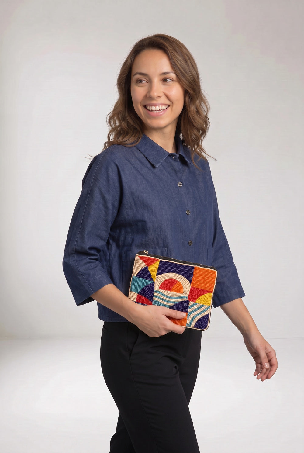 Pochette Jaydi Orange — pochette femme, format compact