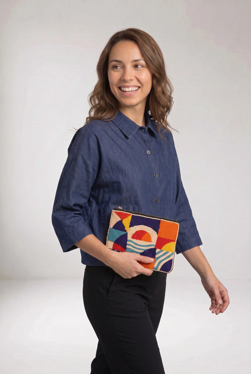 Pochette Jaydi Orange — pochette femme, format compact