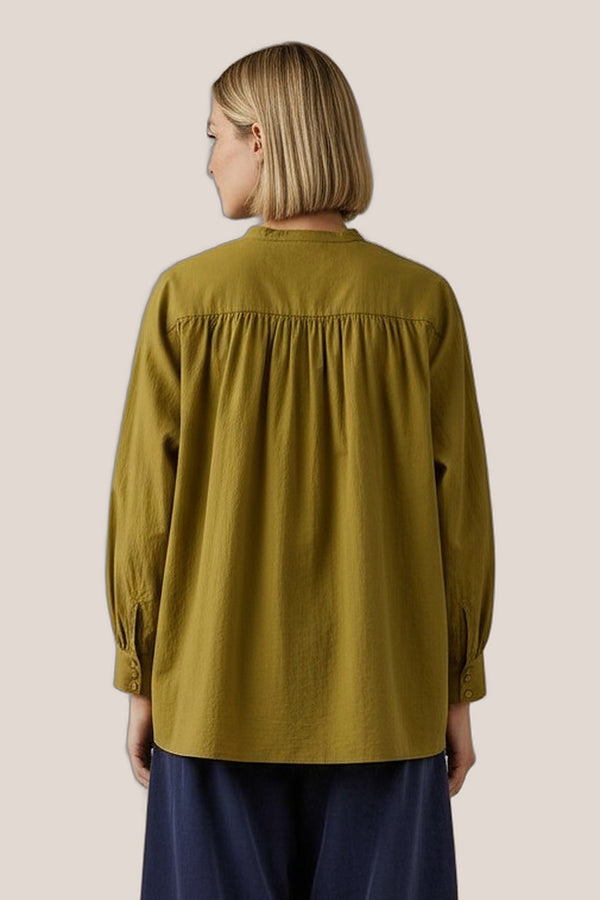 Chemise Arta unie moutarde, vue de dos