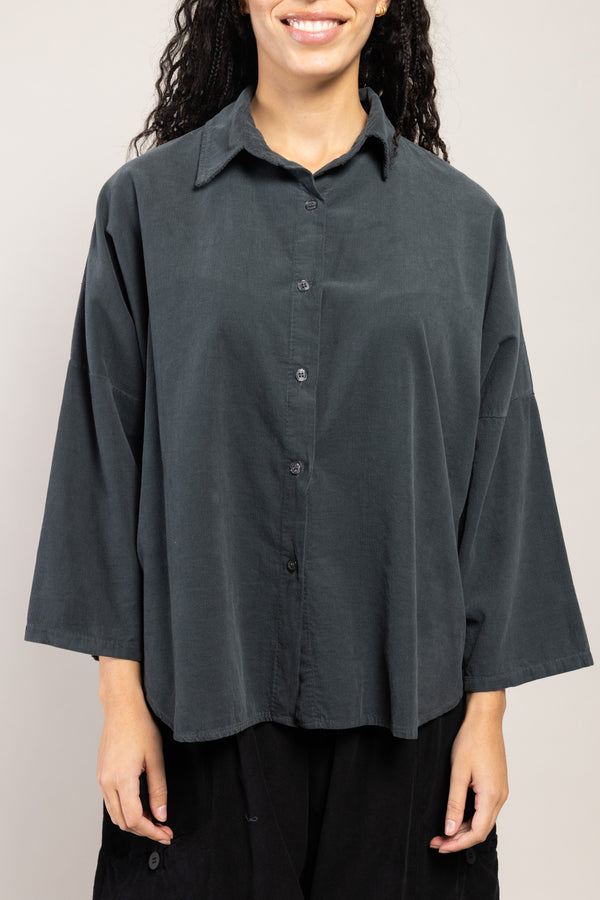 Chemise Ulka Velours La Sélection Stocks du Marais — coloris Gris (vue 3)