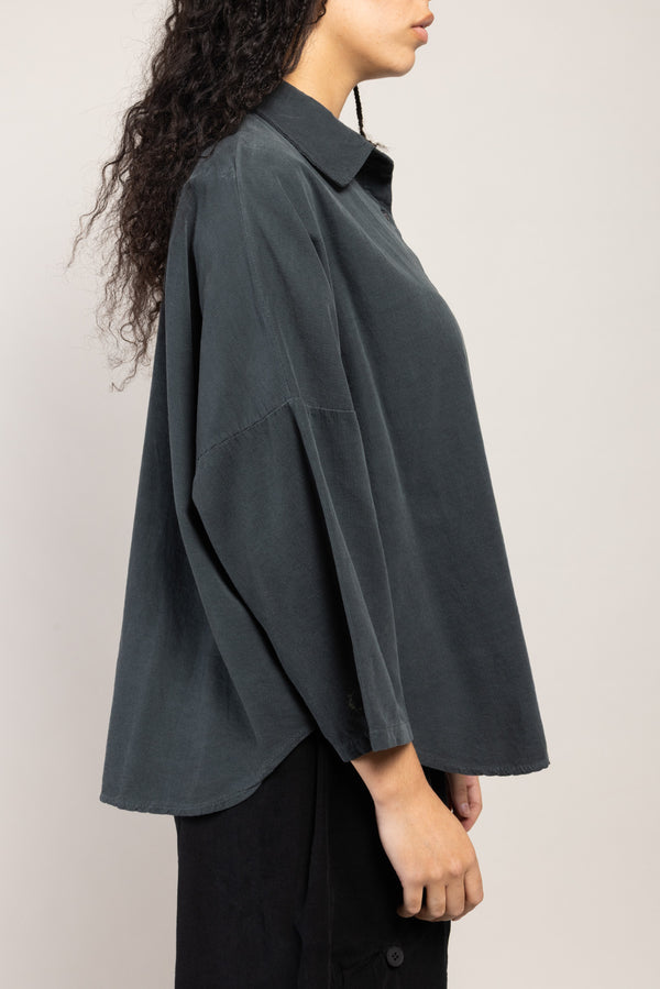 Chemise Ulka Velours La Sélection Stocks du Marais — coloris Gris (vue 4)