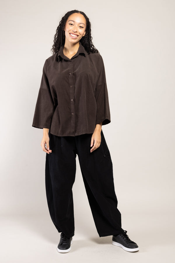 Chemise Ulka Velours La Sélection Stocks du Marais — coloris Marron (vue 7)
