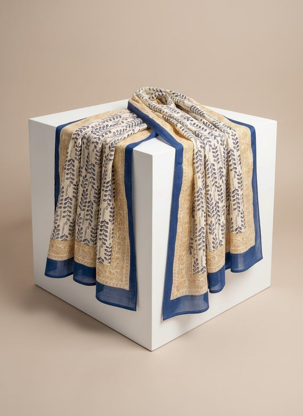 Foulard Nilesh Feuillages — foulard femme imprimé feuillages (vue 4)