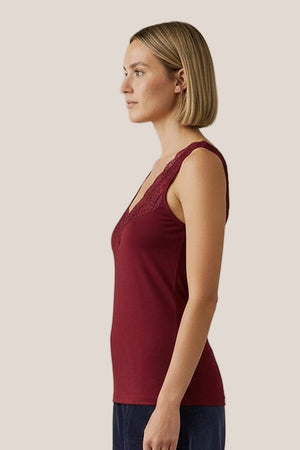 Débardeur Elira La Sélection Stocks du Marais — coloris Bordeaux, vue côté