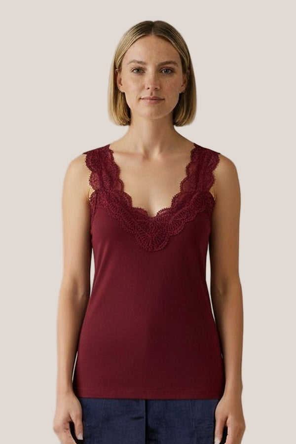 Débardeur Elira La Sélection Stocks du Marais — coloris Bordeaux, vue face
