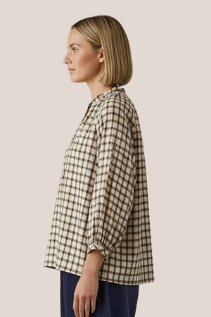 Chemise Arta Carreaux XL La Sélection Stocks du Marais — coloris Cream, vue côté