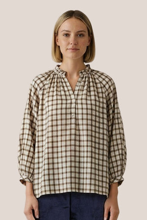 Chemise Arta Carreaux XL La Sélection Stocks du Marais — coloris Cream, vue face