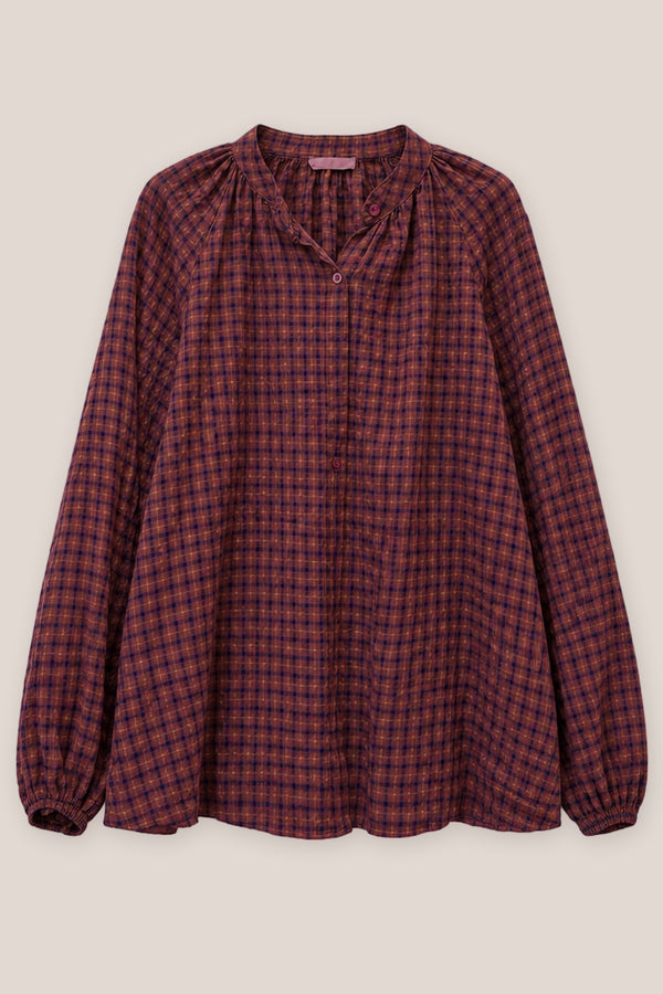 Chemise Arta Mini Carreaux La Sélection Stocks du Marais — coloris Aubergine