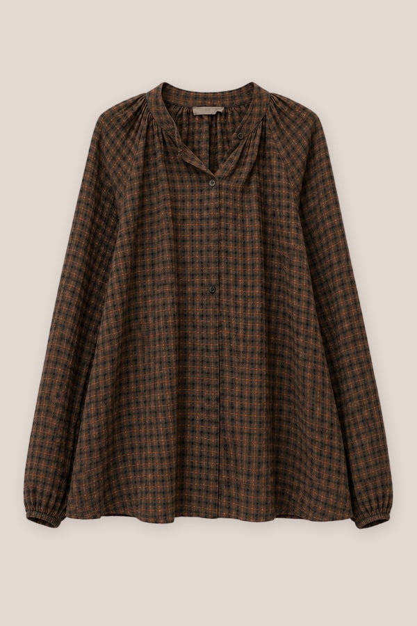 Chemise Arta Mini Carreaux La Sélection Stocks du Marais — coloris Chocolat