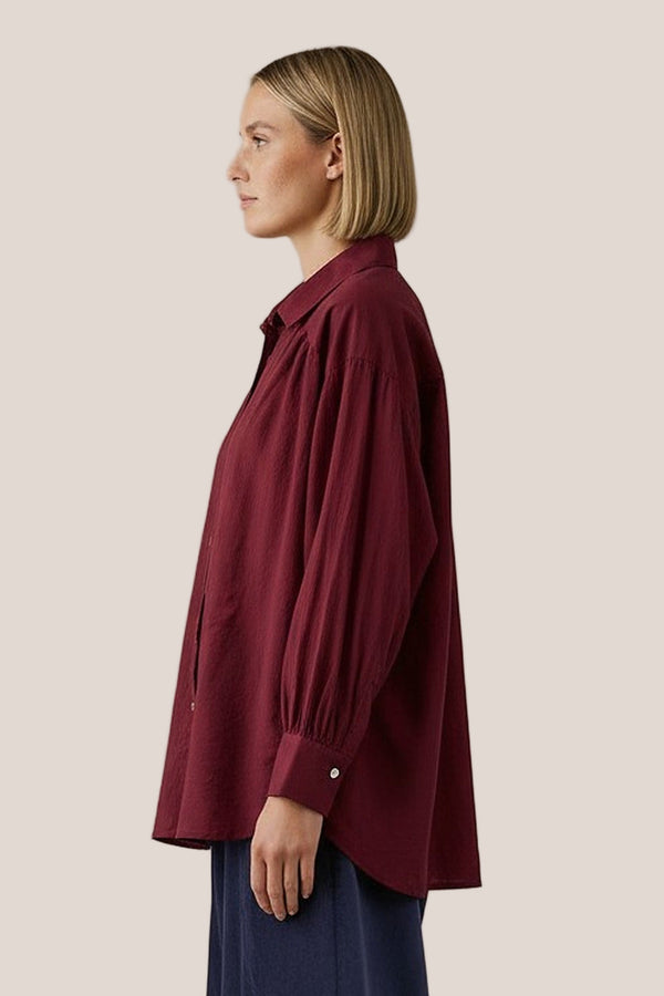 Chemise Bora La Sélection Stocks du Marais — coloris Bordeaux, vue côté