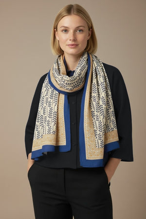 Foulard Nilesh Feuillages — foulard femme imprimé feuillages (vue 3)
