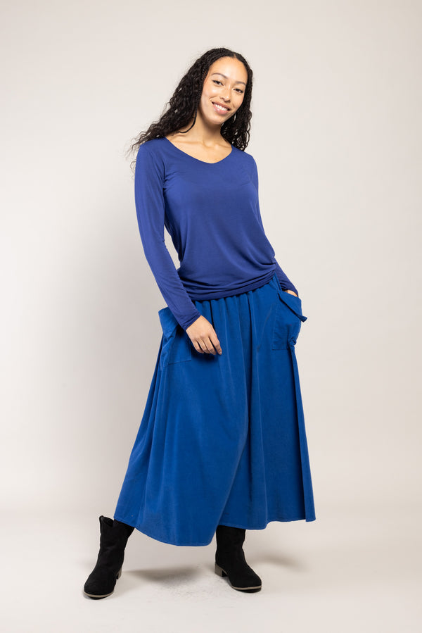 Jupe Vada Velours La Sélection Stocks du Marais — coloris Bleu