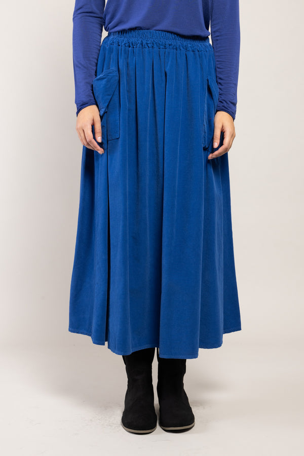 Jupe Vada Velours La Sélection Stocks du Marais — coloris Bleu (vue 2)